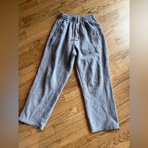 Mens Womens Starter Knitted Sweatpants Dark Grey Heather S 28-30 Zip Hem Pockets